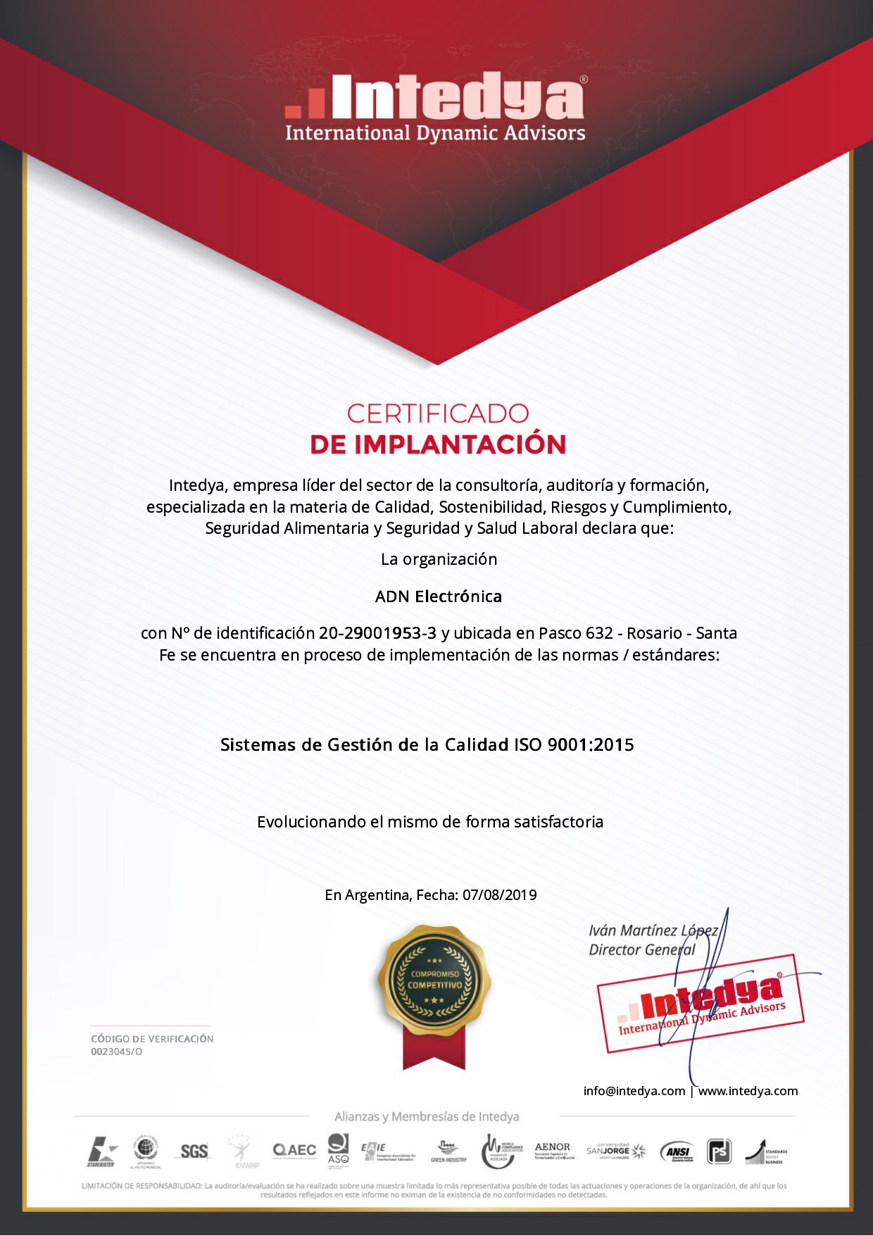 Política de Calidad ADN Ingeniería